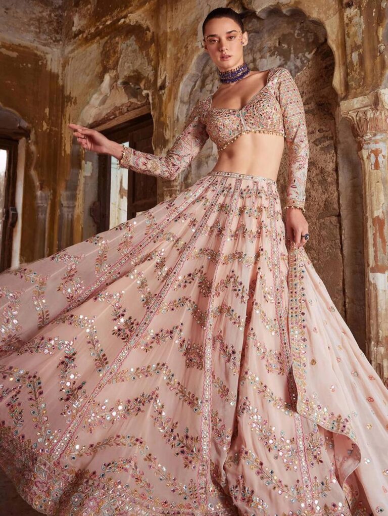 Beige Sabyasachi lehenga choli