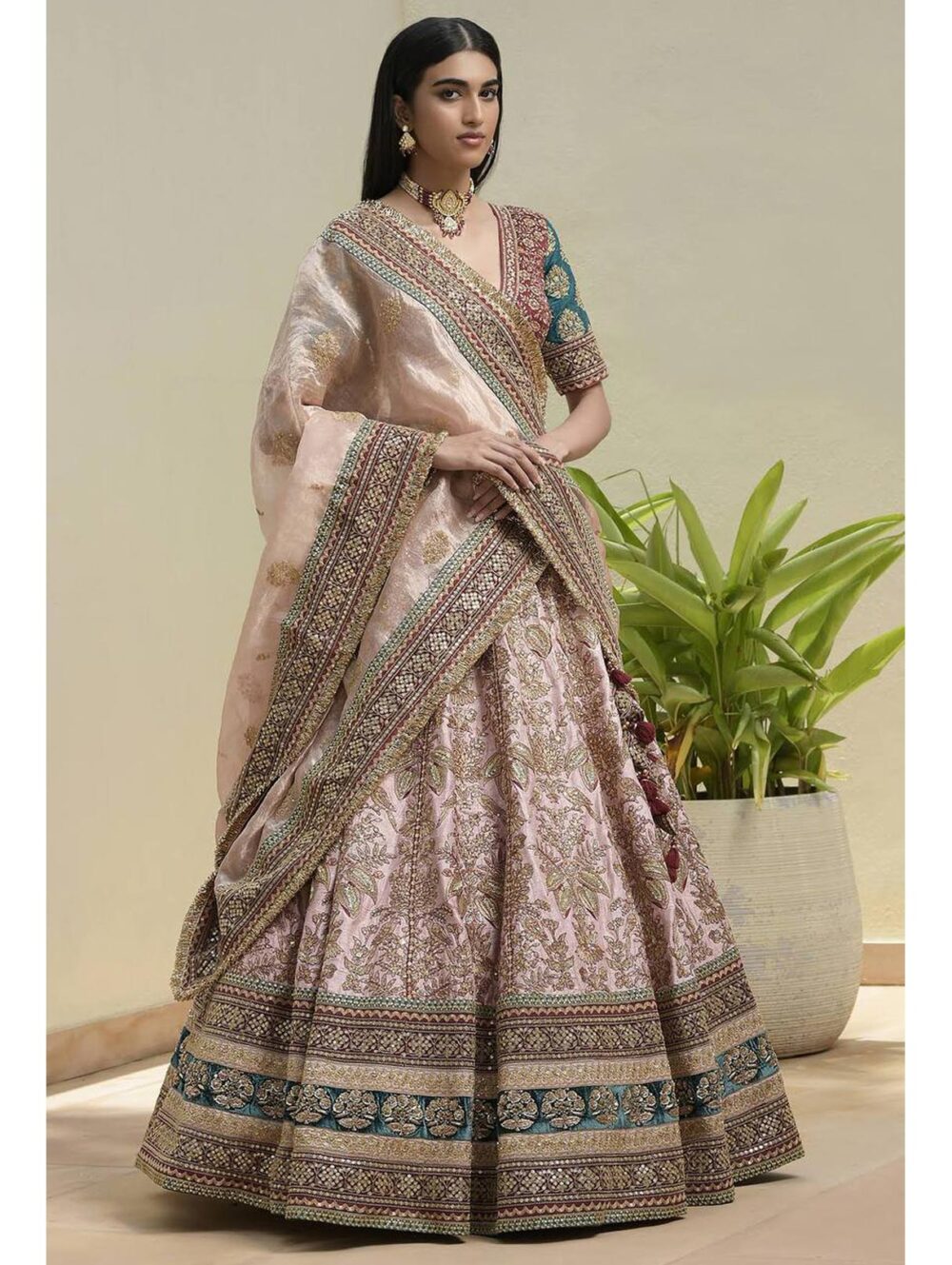 Beige Wedding lehenga choli