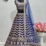 Blue partywear lehenga choli