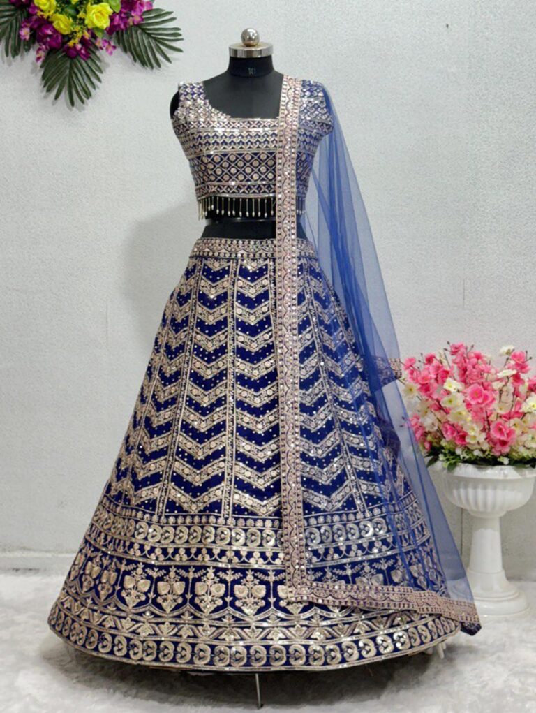 Blue partywear lehenga choli