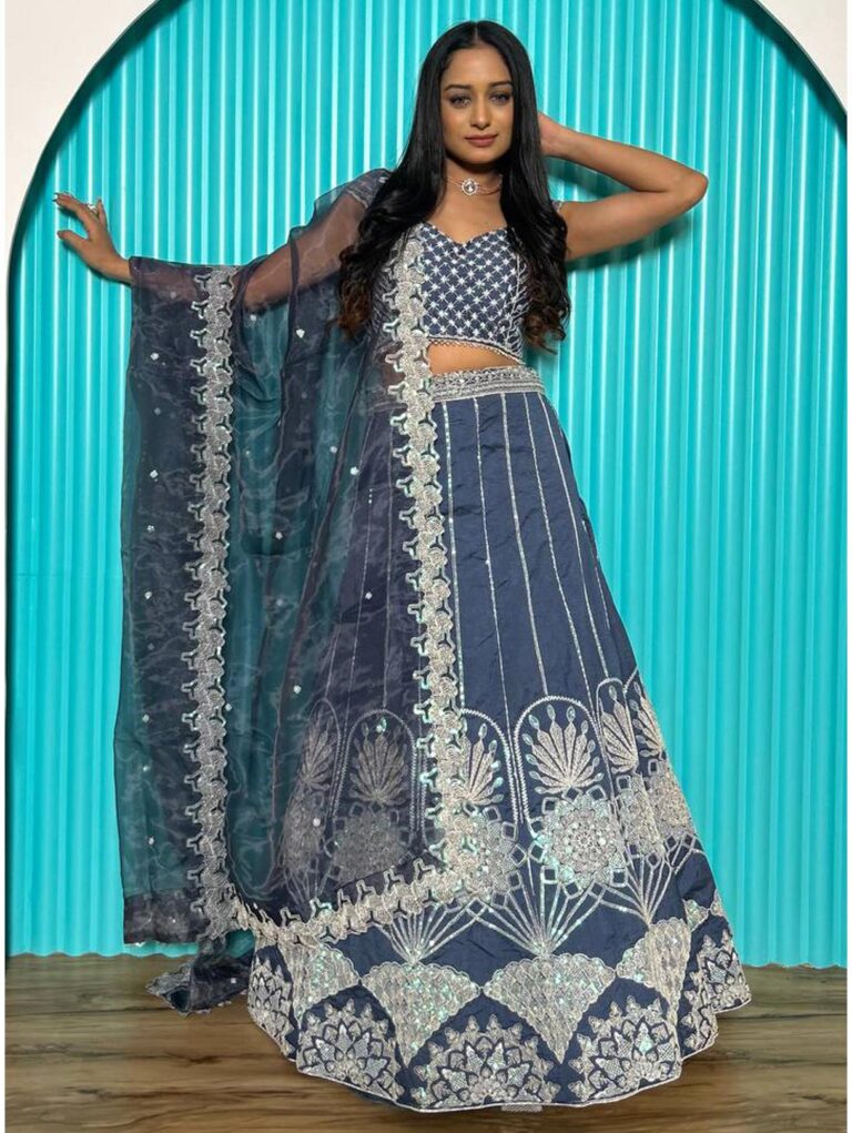 Gray partywear lehenga choli
