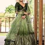 Green Bollywood lehenga choli