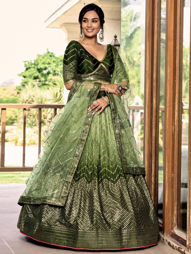 Green Bollywood lehenga choli