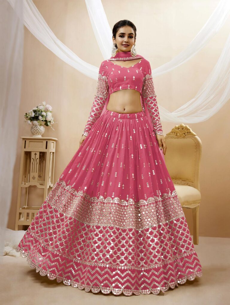 Pink Designer sequence lehenga choli