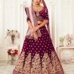 Purple wedding lehenga choli