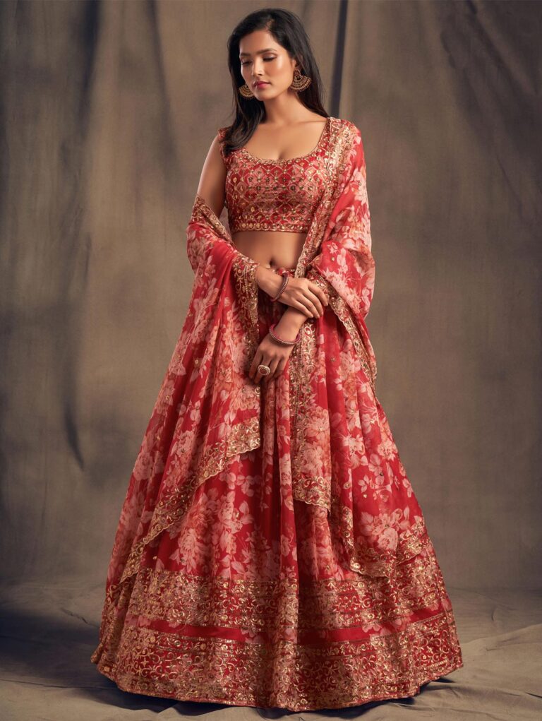 Red wedding lehenga choli