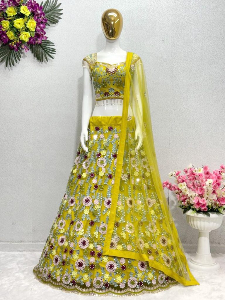 Yellow Floral Lehenga choli