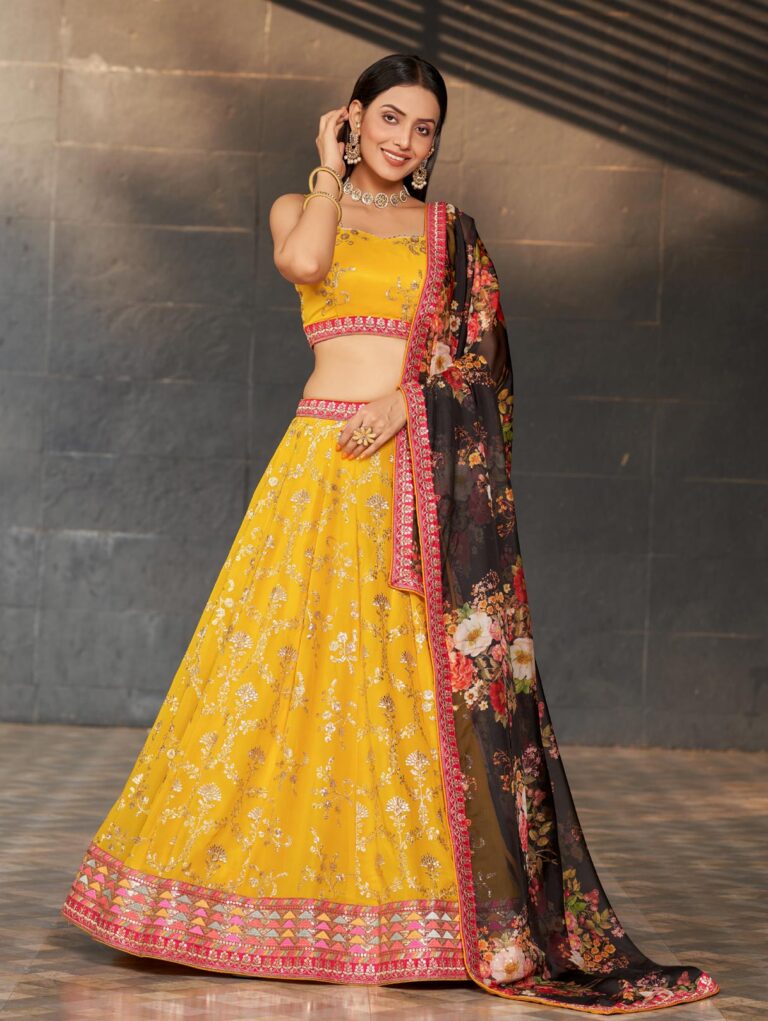 Yellow Haldi lehenga choli