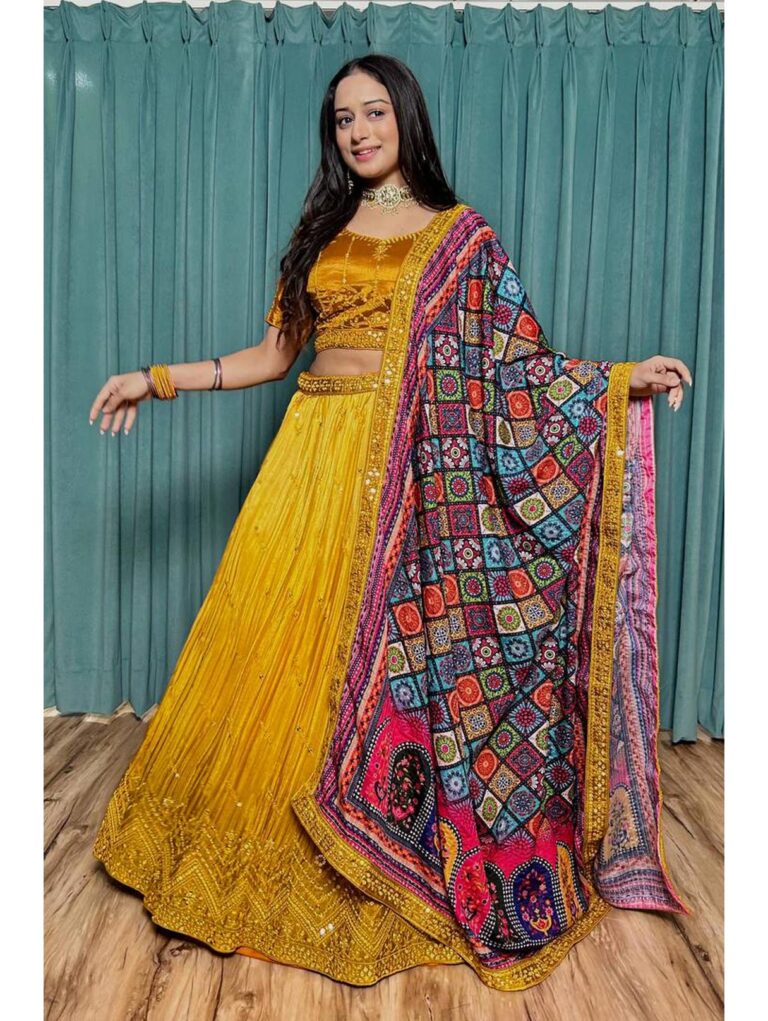 Yellow Partywear lehenga choli